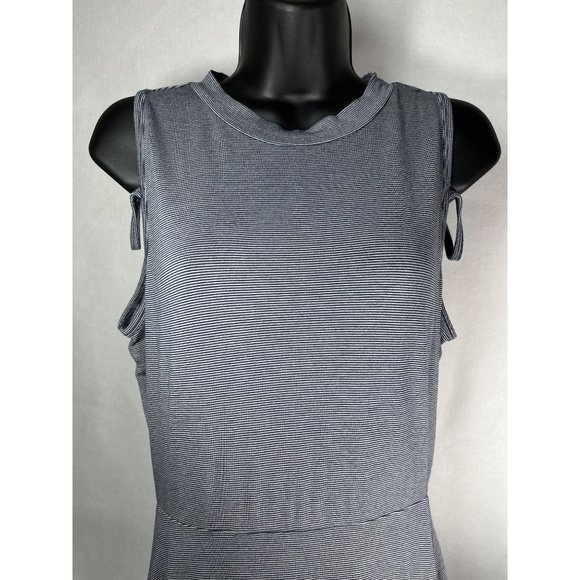 Volcom Mini Dress Asymmetrical Sleeveless Blue Stripes Medium 12 Womens - Picture 6 of 8